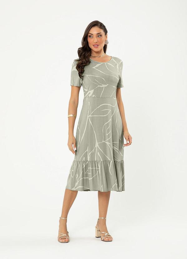 Cativa - Vestido Midi em Viscose Verde