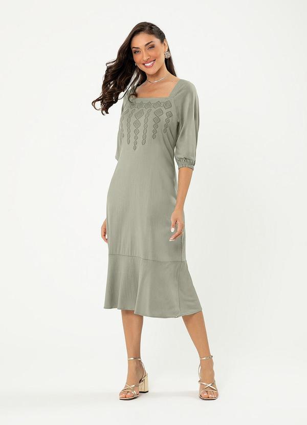 Cativa - Vestido Midi em Viscose Verde