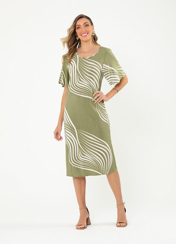 Cativa - Vestido Midi em Viscose Verde