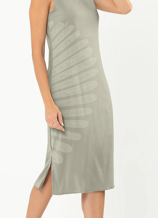 Cativa - Vestido Midi em Viscose Verde 3