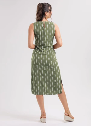 Habana - Vestido Midi em Viscose Verde - HABANA