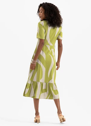Cativa - Vestido Midi em Viscose Verde - CATIVA