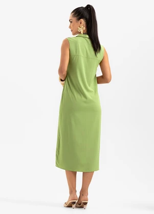 Cativa - Vestido Midi em Viscose Verde - CATIVA