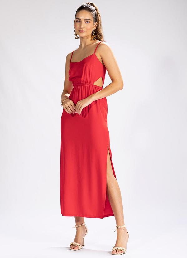Colcci - Vestido Midi em Viscose Vermelho