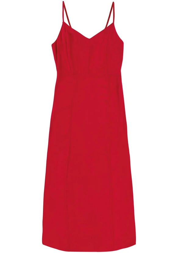 Malwee - Vestido Mídi em Viscose Vermelho 3