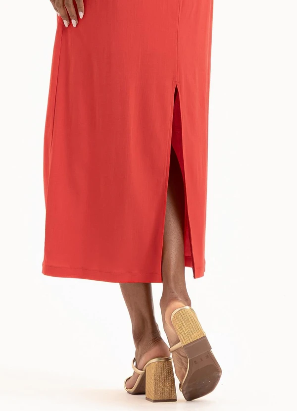 Cativa - Vestido Midi em Viscose Vermelho 3