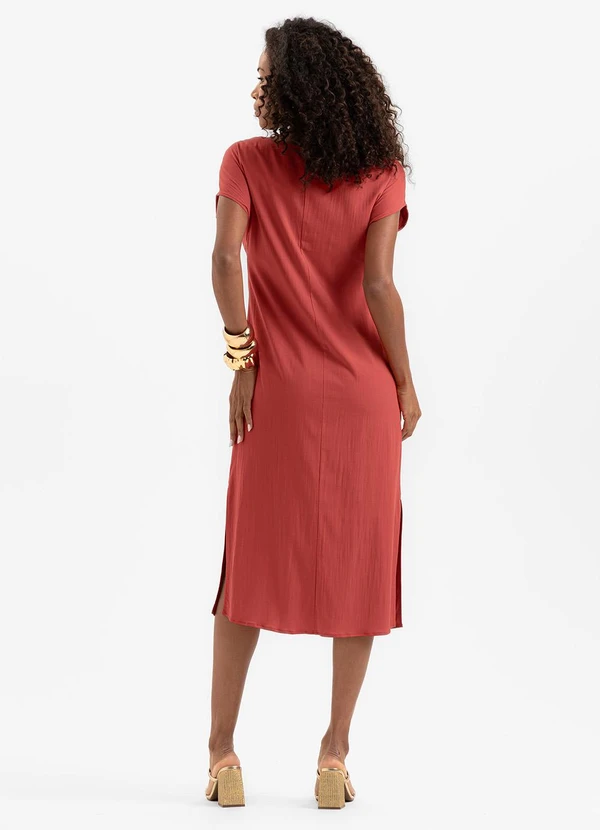 Cativa - Vestido Midi em Viscose Vermelho 2