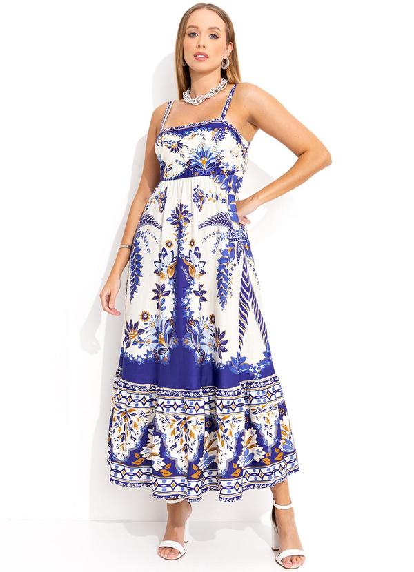 Farm - Vestido Midi Encanto Tropical Off White