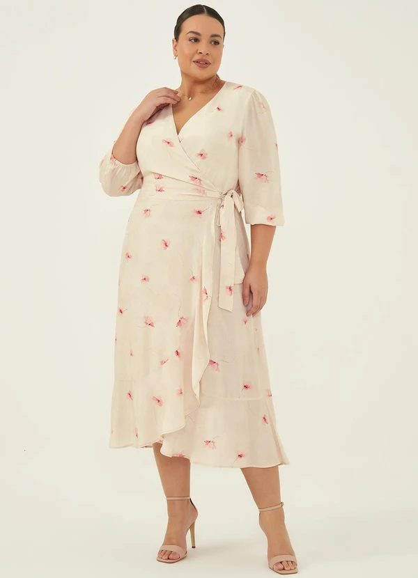 Principessa - Vestido Midi Estampada Floral Baunilha Sonia 3