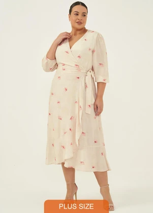 Principessa - Vestido Midi Estampada Floral Tata Baunilha - PRINCIPESSA