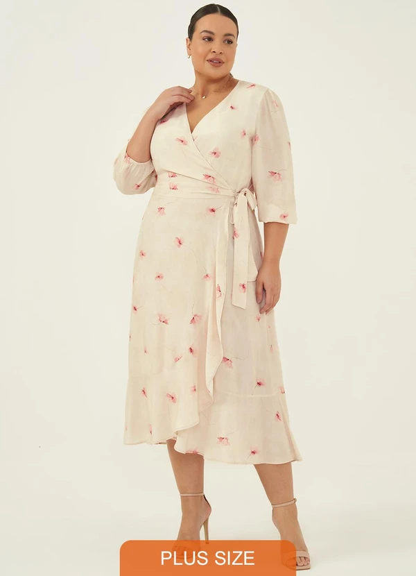 Principessa - Vestido Midi Estampada Floral Tata Baunilha