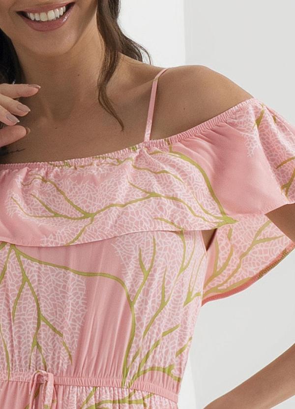 Cativa - Vestido Midi Estampado com Forro Rosa 2