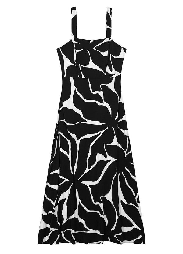 Endless - Vestido Midi Estampado Feminino Preto