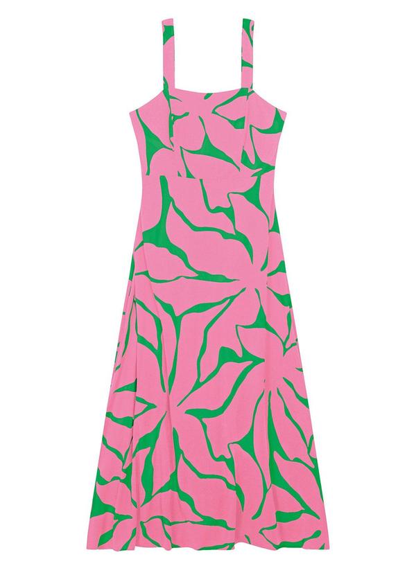 Endless - Vestido Midi Estampado Feminino Rosa