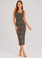 Infinita Cor - Vestido Midi Estampado Malha Cotton Bege - variação: Bege