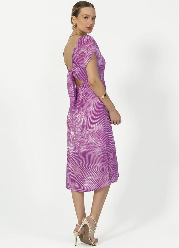 Gris - Vestido Midi Estampado Roxo 2