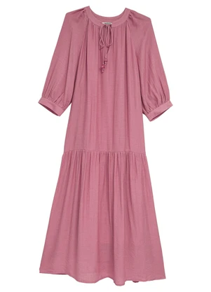 Malwee - Vestido Mídi Evasê em Crepe Rosê - MALWEE