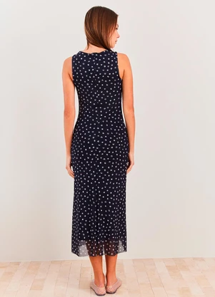 Sofie - Vestido Midi Evasê em Tule Spring Flow Azul - SOFIE