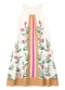 Malwee - Vestido Mídi Evasê Floral Branco - variação: Bege