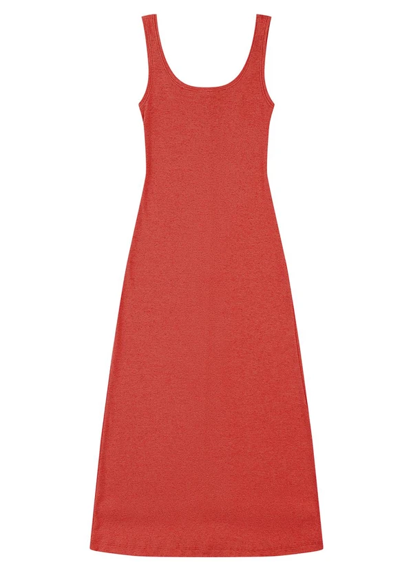 Malwee - Vestido Mídi Evasê Linho Laranja 6