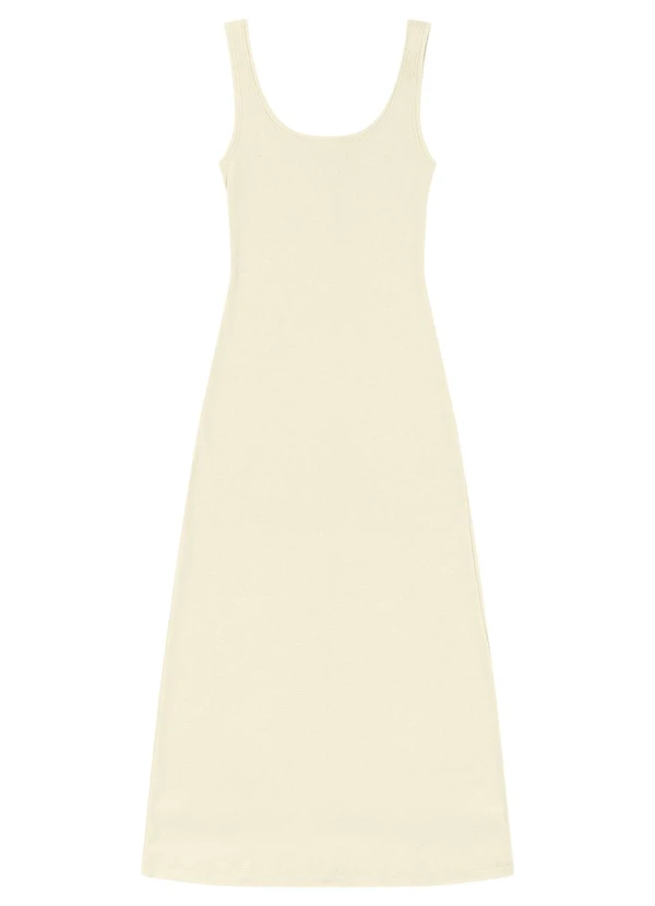 Malwee - Vestido Mídi Evasê Linho Off White 6
