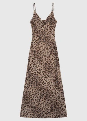 Enfim - Vestido Mídi Evasê Marrom - ENFIM