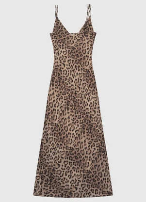 Enfim - Vestido Mídi Evasê Marrom - ENFIM