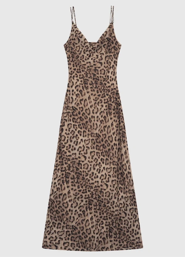 Enfim - Vestido Mídi Evasê Marrom 1