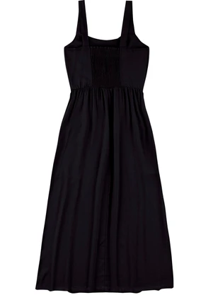 Malwee - Vestido Mídi Evasê Preto - MALWEE
