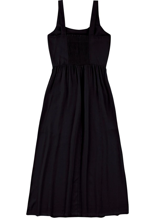 Malwee - Vestido Mídi Evasê Preto 2