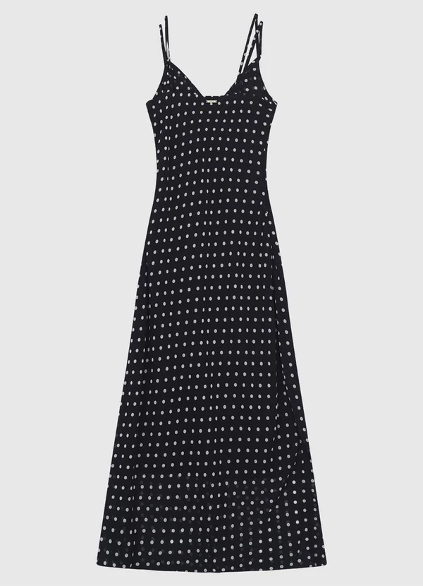 Enfim - Vestido Mídi Evasê Preto 5