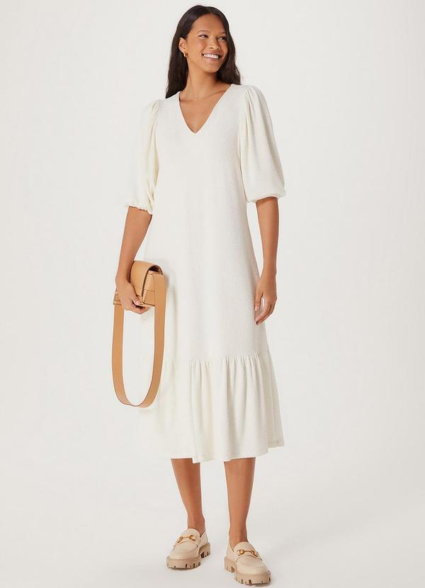 Hering - Vestido Midi Fem Bege Claro 4