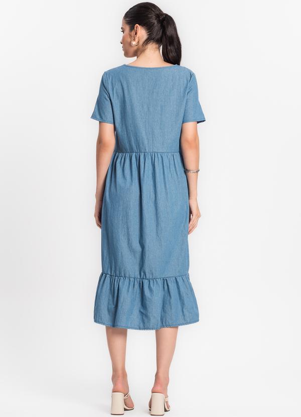 Rovitex - Vestido Midi Feminino Azul 2