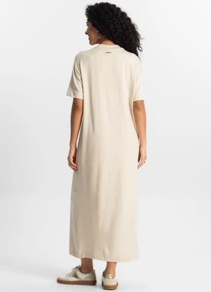 Rovitex - Vestido Midi Feminino Bege - ROVITEX
