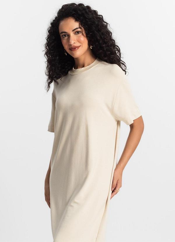 Rovitex - Vestido Midi Feminino Bege 4