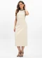 Endless - Vestido Midi Feminino Preto - variação: Bege