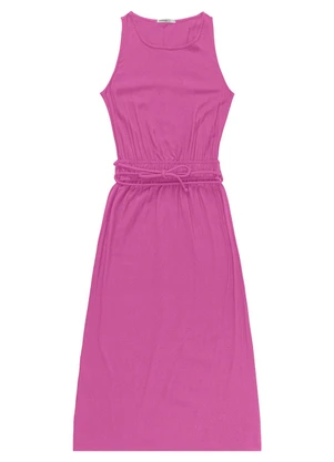 Endless - Vestido Midi Feminino com Cinto Rosa - ENDLESS