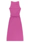 Endless - Vestido Midi Feminino com Cinto Preto - variação: Rosa