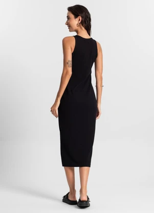 Rovitex - Vestido Midi Feminino de Ribana Ko Preto - ROVITEX