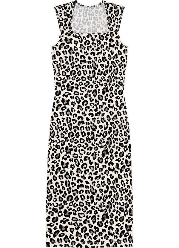 Rovitex - Vestido Midi Feminino em Cotton Leve Bege 2