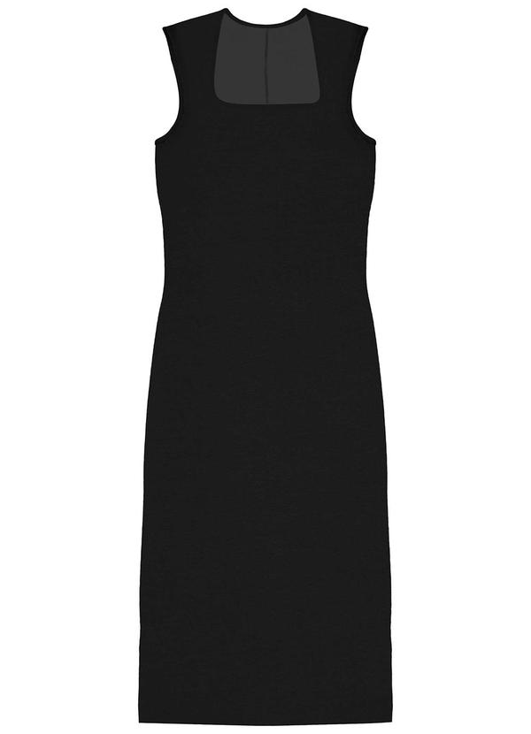Rovitex - Vestido Midi Feminino em Cotton Leve Preto