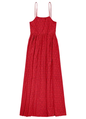 Endless - Vestido Midi Feminino em Laise Vermelho - ENDLESS