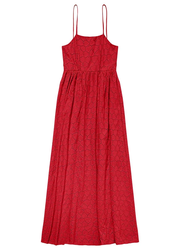 Endless - Vestido Midi Feminino em Laise Vermelho 2