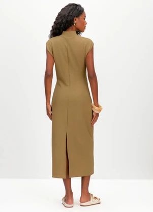 Essendi - Vestido Midi Feminino em Malha Marrom - ESSENDI