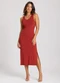 Select - Vestido Midi Feminino em Malha Visco Verde - variação: Laranja