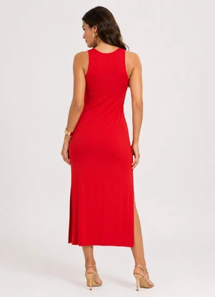 Select - Vestido Midi Feminino em Malha Visco Laranja - SELECT