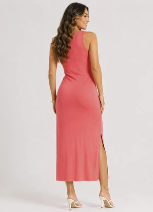 Select - Vestido Midi Feminino em Malha Visco Laranja - SELECT