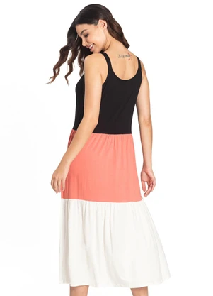 Rovitex - Vestido Midi Feminino em Visco Premiere Preto - ROVITEX
