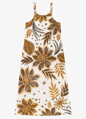 Endless - Vestido Midi Feminino em Viscotorcion Amarelo - ENDLESS