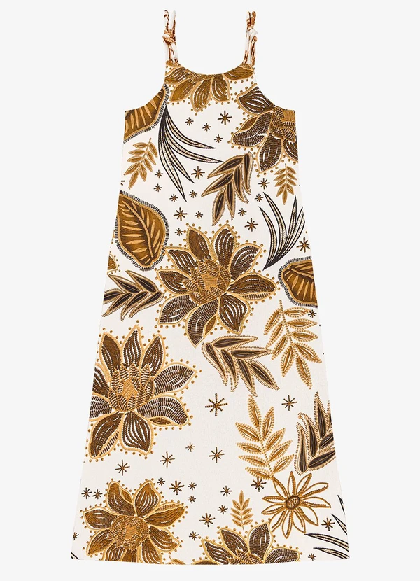 Endless - Vestido Midi Feminino em Viscotorcion Amarelo